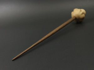 Mushroom support spindle in maple and walnut
