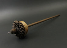 Load image into Gallery viewer, Acorn drop spindle in maple burl and walnut