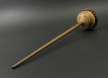 Load image into Gallery viewer, Acorn drop spindle in maple burl and walnut