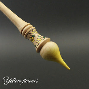 PREORDER for dyed tip Russian style spindle in curly maple