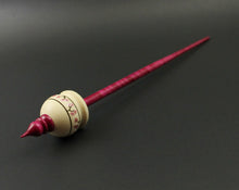 Load image into Gallery viewer, Cauldron spindle in holly and hand dyed curly maple