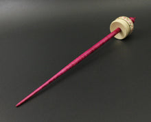 Load image into Gallery viewer, Cauldron spindle in holly and hand dyed curly maple