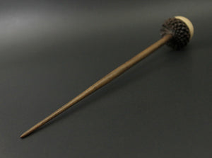 Acorn support spindle in curly maple and walnut