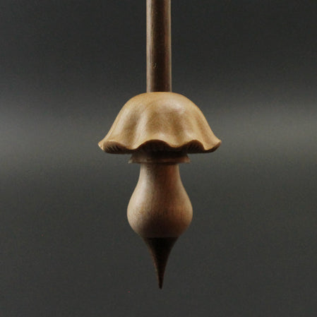 Mushroom support spindle in maple and walnut