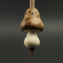 Load image into Gallery viewer, Mushroom support spindle in elm burl, holly, and walnut