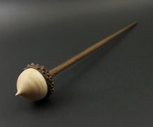 Load image into Gallery viewer, Acorn support spindle in curly maple and walnut