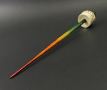 Load image into Gallery viewer, Cauldron spindle in holly and hand dyed curly maple