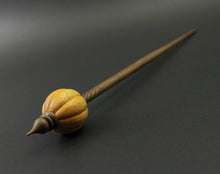 Load image into Gallery viewer, Pumpkin bead spindle in osage orange and walnut