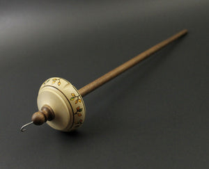 Drop spindle in holly and walnut