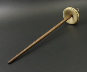 Drop spindle in holly and walnut
