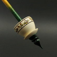 Load image into Gallery viewer, Teacup spindle in holly and hand dyed curly maple