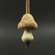 Load image into Gallery viewer, Mushroom support spindle in spalted tamarind, holly, and walnut