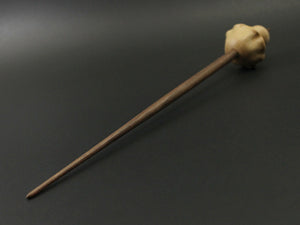 Mushroom support spindle in maple and walnut