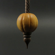 Load image into Gallery viewer, Pumpkin bead spindle in osage orange and walnut