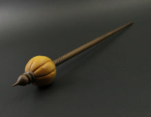 Load image into Gallery viewer, Pumpkin bead spindle in osage orange and walnut