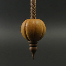 Load image into Gallery viewer, Pumpkin bead spindle in osage orange and walnut