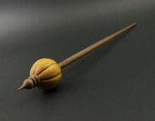 Load image into Gallery viewer, Pumpkin bead spindle in osage orange and walnut
