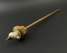 Load image into Gallery viewer, Mushroom support spindle in spalted hackberry, holly, and walnut