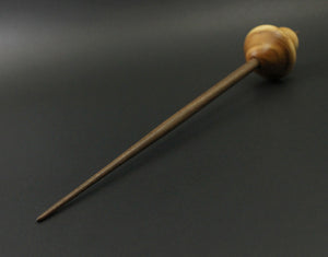 Mushroom support spindle in yew and walnut