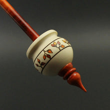 Load image into Gallery viewer, Cauldron spindle in holly and hand dyed curly maple