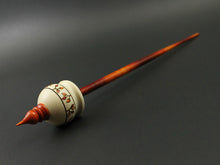 Load image into Gallery viewer, Cauldron spindle in holly and hand dyed curly maple