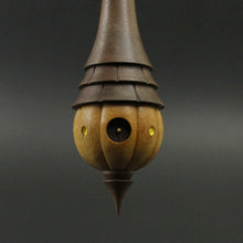 Load image into Gallery viewer, Wee folk spindle in osage orange and walnut (&lt;font color=&quot;red&quot;&lt;b&gt;RESERVED&lt;/b&gt;&lt;/font&gt; for Mindy)