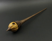 Load image into Gallery viewer, Wee folk spindle in osage orange and walnut (&lt;font color=&quot;red&quot;&lt;b&gt;RESERVED&lt;/b&gt;&lt;/font&gt; for Mindy)