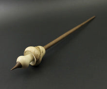 Load image into Gallery viewer, Mushroom support spindle in spalted hackberry, holly, and walnut