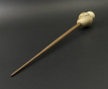 Load image into Gallery viewer, Mushroom support spindle in spalted hackberry, holly, and walnut