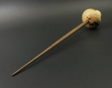 Load image into Gallery viewer, Mushroom support spindle in flame box elder burl, holly, and walnut