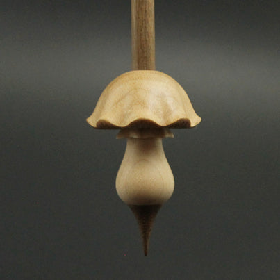 Mushroom support spindle in maple and walnut