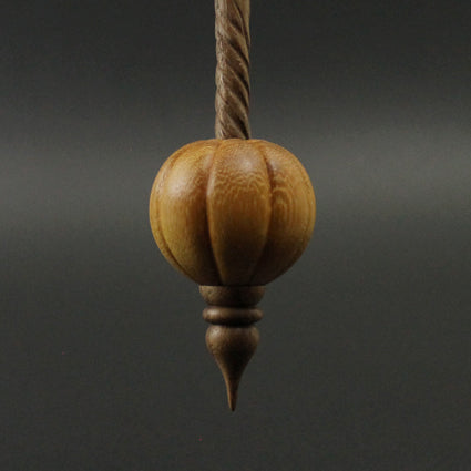 Pumpkin bead spindle in osage orange and walnut