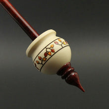 Load image into Gallery viewer, Cauldron spindle in holly and hand dyed curly maple