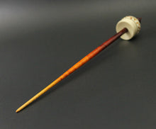 Load image into Gallery viewer, Cauldron spindle in holly and hand dyed curly maple