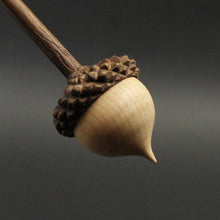 Load image into Gallery viewer, Acorn support spindle in curly maple and walnut