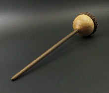 Load image into Gallery viewer, Acorn drop spindle in Karelian birch and walnut