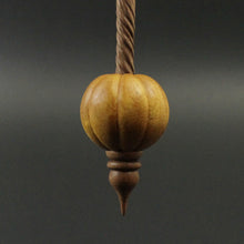 Load image into Gallery viewer, Pumpkin bead spindle in osage orange and walnut