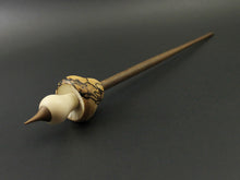 Load image into Gallery viewer, Mushroom support spindle in spalted hackberry, holly, and walnut