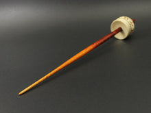 Load image into Gallery viewer, Cauldron spindle in holly and hand dyed curly maple