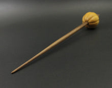 Load image into Gallery viewer, Pumpkin bead spindle in osage orange and walnut