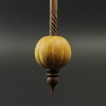 Load image into Gallery viewer, Pumpkin bead spindle in osage orange and walnut