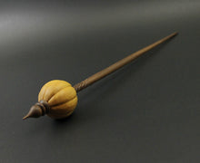 Load image into Gallery viewer, Pumpkin bead spindle in osage orange and walnut