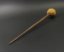 Load image into Gallery viewer, Pumpkin bead spindle in osage orange and walnut