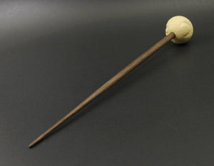 Sheep support spindle in holly and walnut