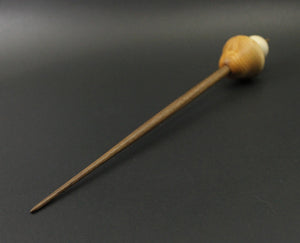 Mushroom support spindle in yew, holly, and walnut