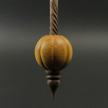 Load image into Gallery viewer, Pumpkin bead spindle in osage orange and walnut