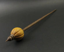 Load image into Gallery viewer, Pumpkin bead spindle in osage orange and walnut