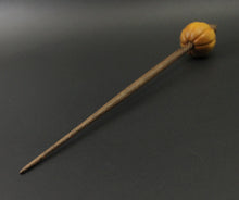 Load image into Gallery viewer, Pumpkin bead spindle in osage orange and walnut