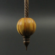 Load image into Gallery viewer, Pumpkin bead spindle in osage orange and walnut