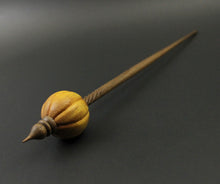 Load image into Gallery viewer, Pumpkin bead spindle in osage orange and walnut